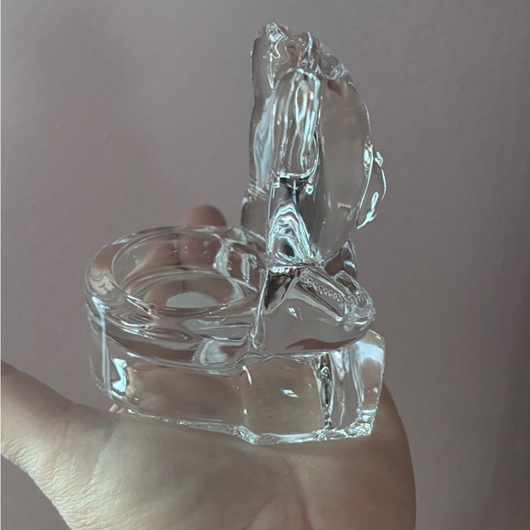 PartyLite Clear Glass Teddy Bear Candle Holder Vintage - Picture 5 of 8
